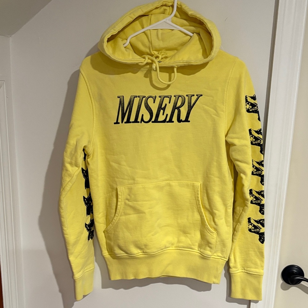 Misery Yellow Hoodie with Graphic Sleeves